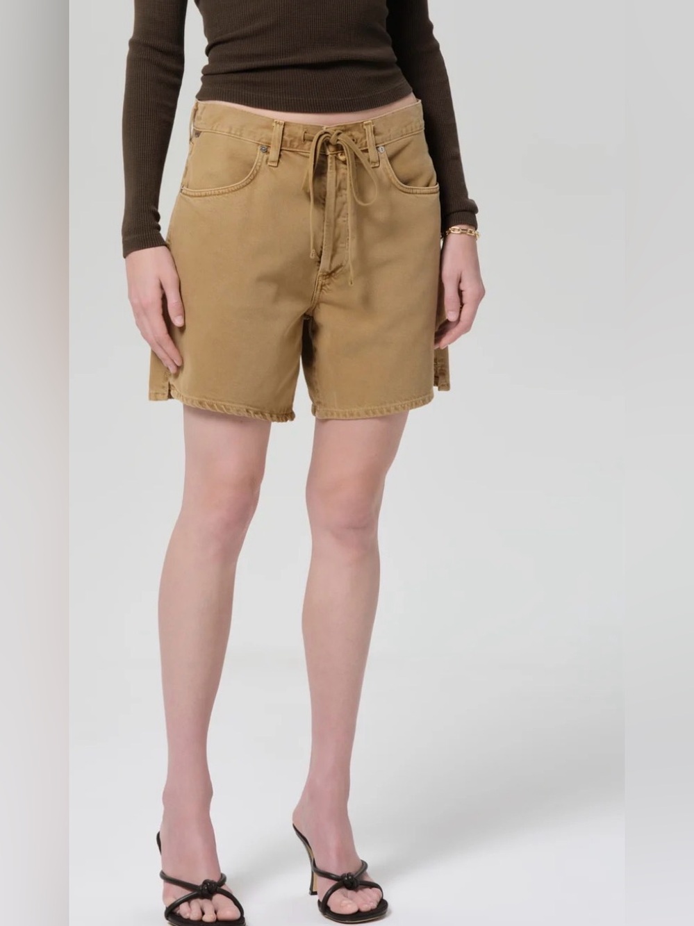 NWT Citizens of Humanity Brynn Drawstring Denim Shorts in Hempseed - Size 30